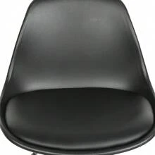 Juego de 4 taburetes de bar acolchados de PU - Giratorios 360° - Altura ajustable - Metal