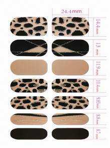1sheet Leopard Print Nail Art Sticker & 1pc Nail File Nail Stickers DIY - Multicolor - View 5