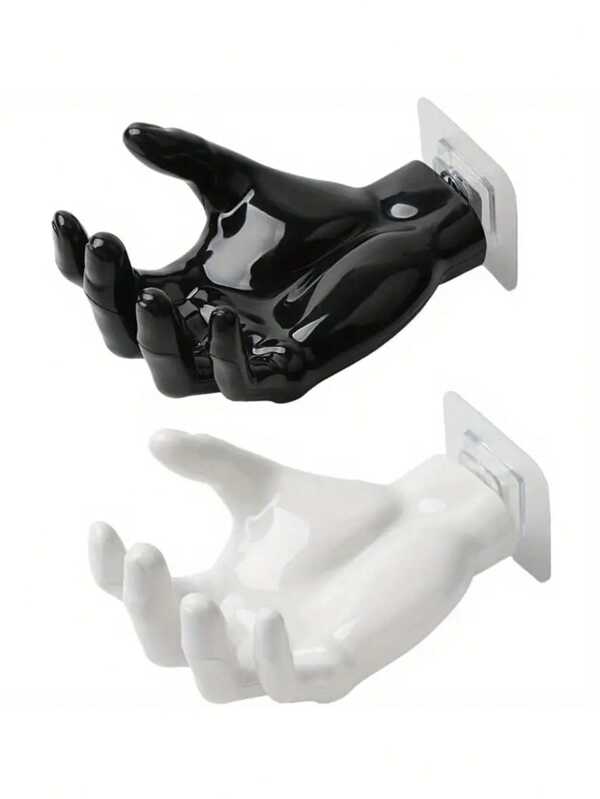 Wall-Mounted Hand-Shaped Soap Dish Holder, Strong Adhesive No-Drill Key And Earphone Storage, Plastic V-Shaped Soap Holder For Home And Kitchen Decor, Ideal For Halloween And Christmas