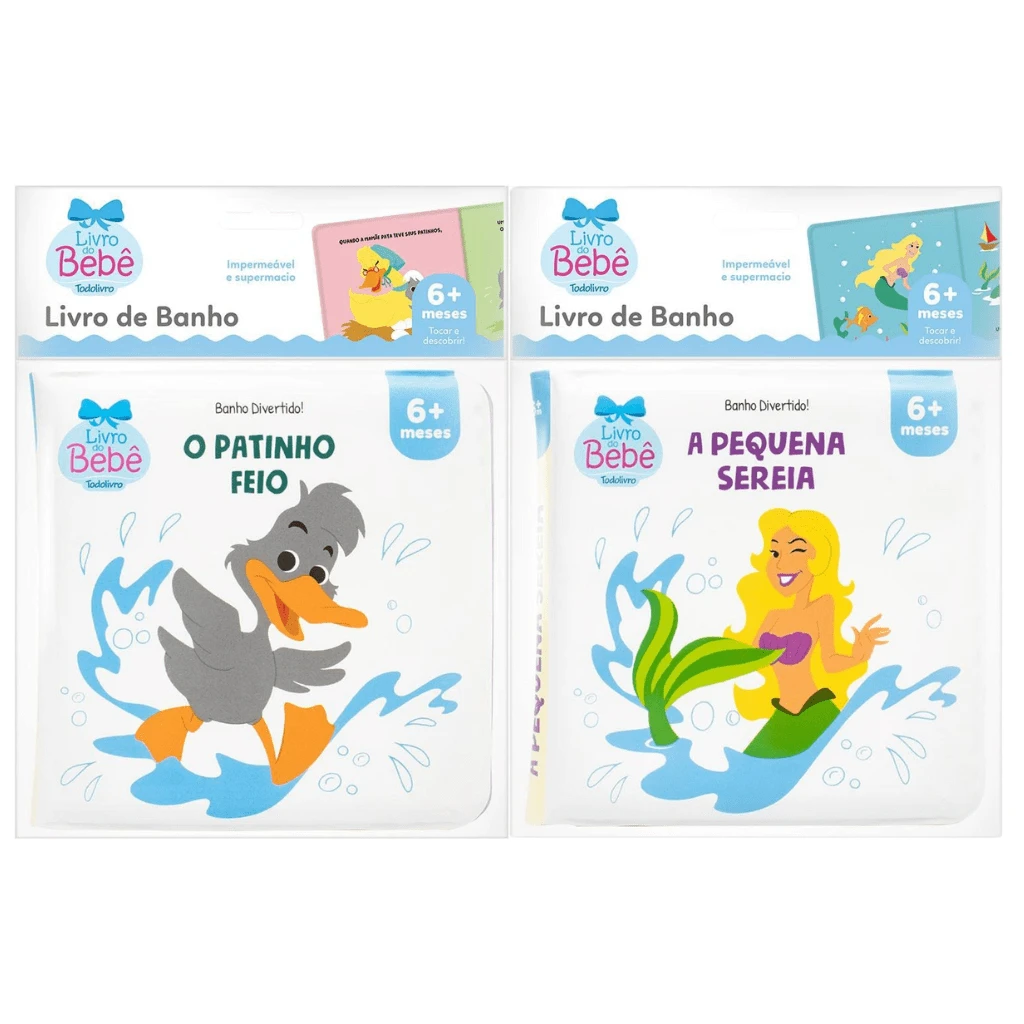 Kit 2 Bath Books For Children Fun And Learning In The Bath! - Ugly Duckling + - View 1