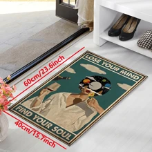 1pc 'Lost Your Mind, Find Your Soul' Non-Slip Resistant Rug, Machine Washable, Carpet For Entryway Living Room Bedroom Nursery Room, Outdoor Patio Garden Yard Decor Rug, Home Decor, Room Decor, Area Rug