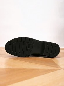 女士圆头扣平底乐福鞋，舒适复古休闲鞋，春/秋 - 黑色 - 查看 9