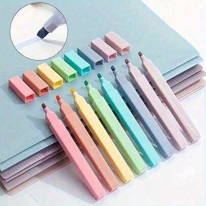 A Set Of 6 Soft Color Soft Cut Fluorescent Pens, Not Easy To Penetrate, Not Smudging, Suitable For Bible Study And Diary, Suitable For Students Over 14 Years Old, Very Suitable For School Supplies And Gifts Back To School