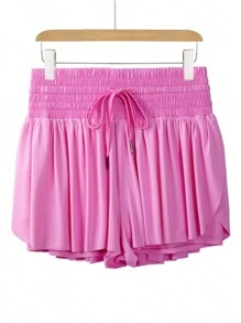 Blaosn 3 Piece High Waisted Flowy Womens Athletic Shorts Gym Yoga Workout Running Golf Tennis Sports Active Wear Skorts Skirts With Pockets Spandex Sweat Pants Cute Lounge Clothes Casual Spring&Summer - 玫紅色 - 查看 9