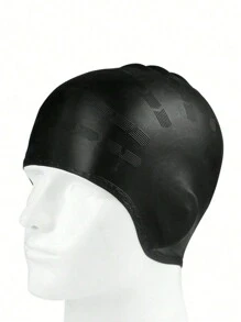 1 pieza Gorra de natación de silicona duradera con bolsillos para orejas para adultos y adolescentes, protege el cabello largo y proporciona alta elasticidad