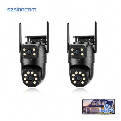Cámaras de seguridad inalámbricas para exteriores de 1/2/3/4 PCS, cámara WiFi 2K para sistema de seguridad del hogar, visión nocturna en color PTZ de 360°, audio bidireccional, sensor de movimiento, detección inteligente de movimiento humano y pulsación de alarma inteligente, tarjeta SD/almacenamiento en la nube Modo de almacenamiento dual, para Halloween, Navidad, Año Nuevo, buena opción para regalos, proteja a su familia