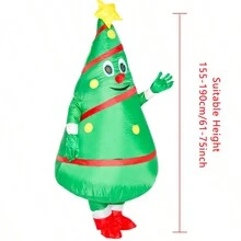 Opblaasbaar Kerstboomkostuum voor Volwassenen Halloween Kostuum Dinosaurus Cosplay Feest Grappige Outfit - Batterij Niet Inbegrepen