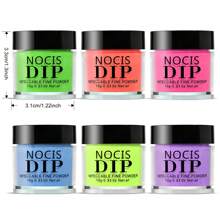 NOCIS 6 BOX/SET Neon Dip Powder Nails - Vibrant Colors For Day & Night, No Lamp Needed, Gel-Like Finish, Smooth & Even Application Acrylic Press On Nails