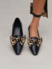 1 双新款时尚可拆卸豹纹蝴蝶结鞋夹，DIY 缎面多功能瘦身鞋装饰