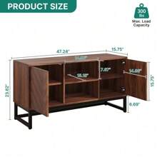 Mid-Century Modern TV Stand For 55 Inch Media Console Table With Storage Cabinet