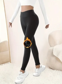 3pcs Women Thermal Lined High Waisted Leggings, Workout Winter Warm Thick Tights Soft Yoga Pants, Women's Clothing - Multicolor - View 6