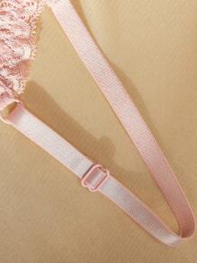 6 Pcs/Set Sexy See-Through Lace G-String Panties With Adjustable Waist,Lace & Mesh Splice G-String Sexy Lingerie For Women