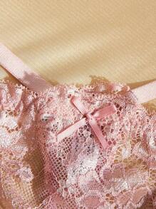 6 Pcs/Set Sexy See-Through Lace G-String Panties With Adjustable Waist,Lace & Mesh Splice G-String Sexy Lingerie For Women