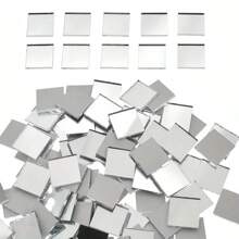 [Qty: 20/50/100/200/500/1000 Pcs] 2cm Square Acrylic Mirror Mosaic Tiles, Self-Adhesive Geometric Wall Stickers For Bedroom, Living Room, Bathroom Decor, Glass Surface, Shiny And Reusable, DIY Mirror Tiles Home Decor, Multi-Surface Installation
