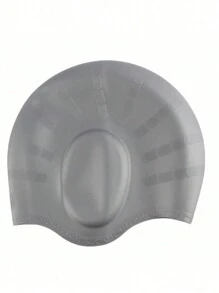 1 pieza Gorra de natación de silicona duradera con bolsillos para orejas para adultos y adolescentes, protege el cabello largo y proporciona alta elasticidad