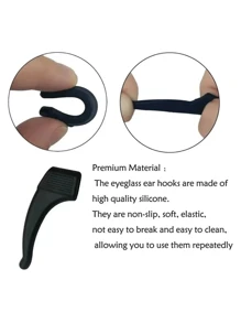 5 pares/10 pares/15 pares Ganchos de Orelha Antiderrapantes de Silicone, Suporte de Perna de Óculos, Braçadeira Fixa, Pegadas Claras, Suporte de Óculos, Acessórios de Óculos, Acessórios Femininos