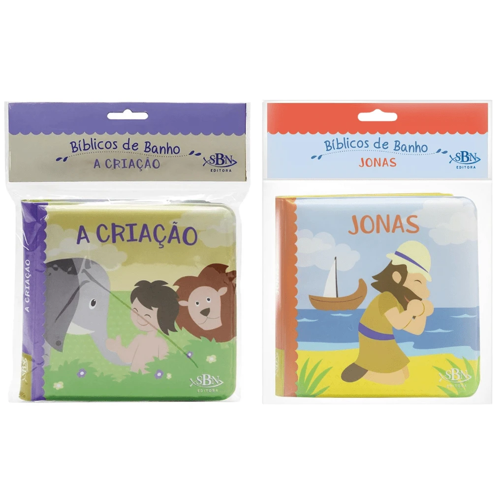 Kit 2 Bath Books For Children Fun And Learning In The Bath! - The Creation + Jonah - View 1