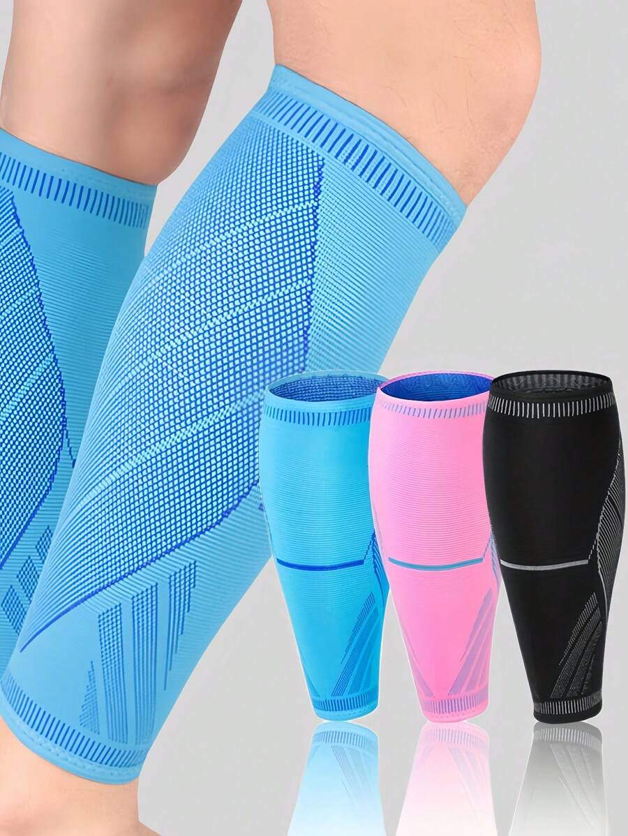 1pc Compression Calf Sleeve For Men & Women, Outdoor Basketball Football Mountain Climbing Running Leg Support Brace Elastic Running Sports Leg Warmer Cycling - Multicolor - View 1