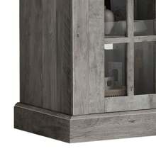 Dextrus Durable Television Stand, Tempered Glass Rustic Oak, 65", 108 Lbs - Grey - View 7