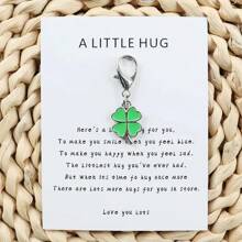 1 件/2 件时尚创意四叶草幸运钥匙扣派对小礼物，配有简约优雅的拥抱卡，可爱钥匙链环包背包吊坠汽车钥匙吊坠圣帕特里克节朋友纪念礼物、理想的魅力礼物、友谊礼物、生日礼物、陪伴礼物、节日派对礼物，给他人也送一份幸运四叶草礼物汽车配件包饰学校字母哥特 Y2k 包配件挂绳带身份证夹汽车配件包饰 - 彩色 - 查看 14