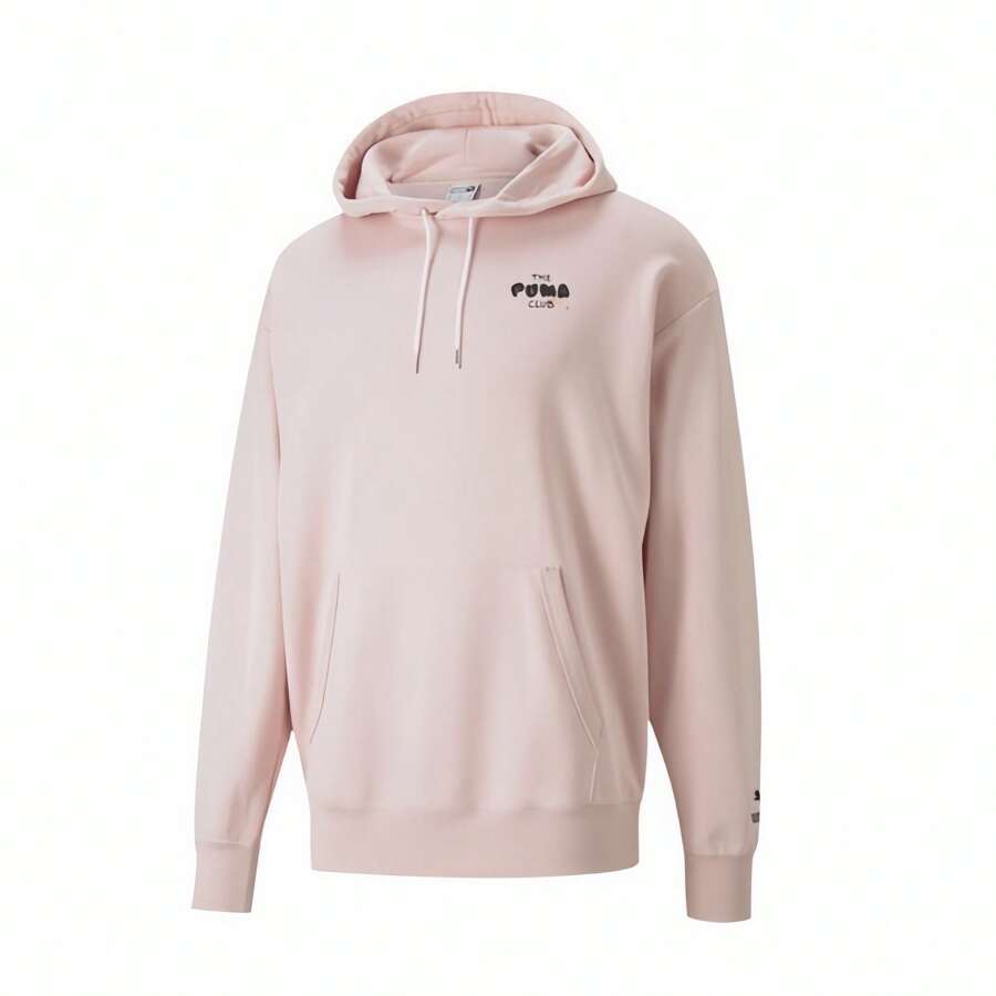 Puma SUPER FOODS Pink Vegetable Sweatshirt Toast Sweatshirt Couple Sweatshirt Cartoon Print Hooded Sports Pullover - Pink - View 1