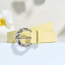 Ceinture  avec boucle en alliage de zinc en forme de fer à cheval et motif cachemire, style bohème décontracté rétro royal, polyvalente pour les fêtes, le port de rue, le printemps/l'été