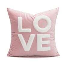 1pc Valentine's Day Heart Pattern Pillow Cover, Simple Romantic Square Cushion Cover, Fits Living Room Bedroom Decor, Suitable For All Seasons - Multicolor - View 3