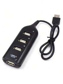 HUB 4 Ports USB 2.0 Multi Ports USB For Laptops - Black and White - View 1