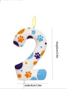 Cute Puppy Paw Print Number Birthday Candles, Suitable For Cake Decorations, Birthday Celebrations, Anniversary Commemorations, Birthday Decorations, Happy Birthday, Cake Candles, Room Decor Gifts Graduation
