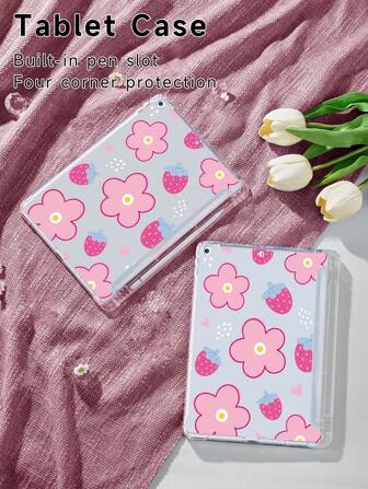 1 个草莓图案透明软保护壳，兼容 iPad Mini 4/Mini 5/Mini 6、iPad 10.2/10.5 英寸、Tab A7 Lite 8.7 英寸、S6 Lite 10.4 英寸、Tab P11 等型号，内置笔槽，四角防摔保护