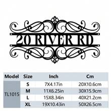 1 件 DIY 30 厘米铁质标志个性化装饰艺术定制金属家庭住址标志，个性化您的号码独特庭院艺术 - 黑色 - 查看 8