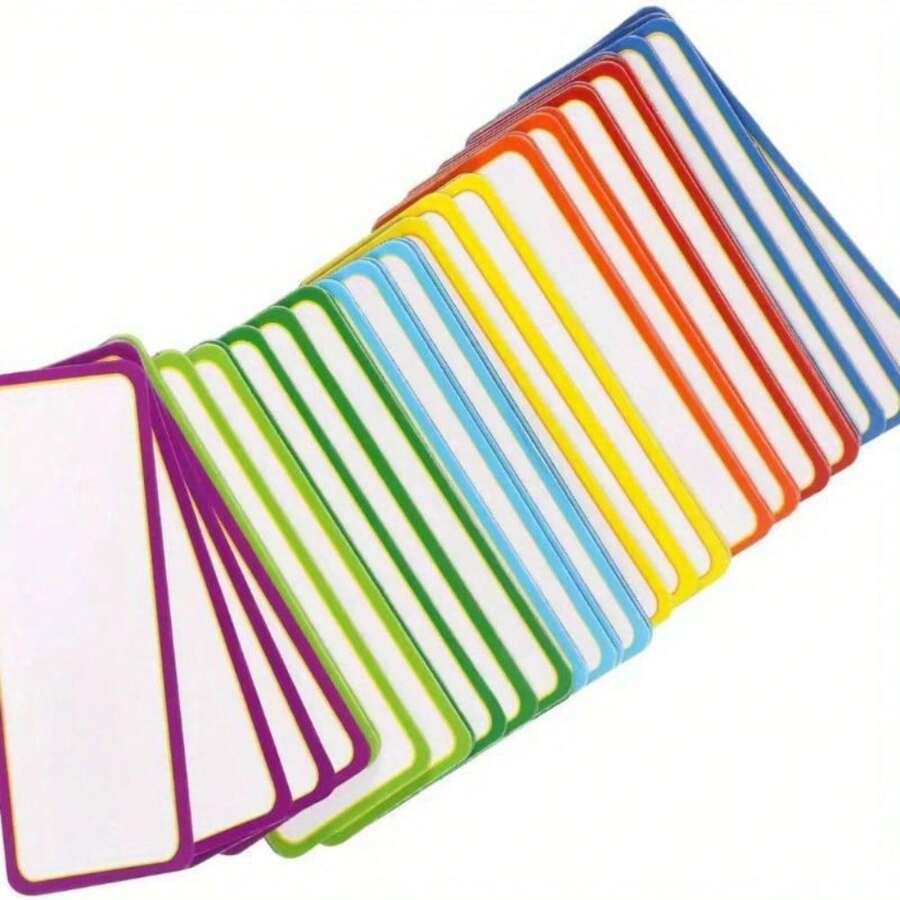 27 Sheets Colorful Magnetic Name Tag Label Dry Erase Reusable Sticker For Whiteboards Locker Fridge School Office Home (8*3cm Each) Best Gifts - 27 Pcs - View 1