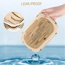 Set Bento Box Adult Lunch Box, Containers For Adults Men Women With 3 Compartments, Lunchable Food Container With Utensils, Sauce Jar, Muffin Liners, Microwave & Dishwasher Friendly, Brown, (Send Knives, Forks, Spoons, And Chopsticks ),Kitchen,Christmas Gift