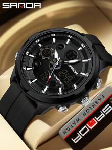 SANDA. SANDA Top Brand Men's Multifunctional Electronic Clock Outdoor Luminous Alarm Clock Military Waterproof LED Digital Quartz Watch - one-size - View 11