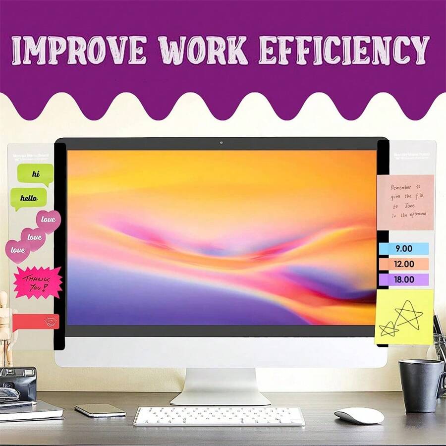 Cpolebev 2x Monitor Whiteboard - Magnetische Notiztafeln Für Computer & Büro