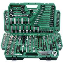 46 件 1/4 英寸套筒扳手套装，精密汽车和家庭维护工具套件，DIY 必备，耐用，无需组装