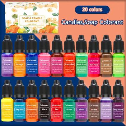 10pcs/Set 10ml High Concentrated Fragrance Candle Dye DIY Handmade Soap Coloring, Soy Wax & Paraffin Wax Colorant