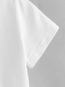 White Women's Casual Everyday Round Neck Race Car Printed Short Sleeve T-Shirt, Spring/Summer - White - View 7