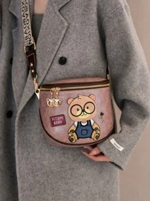 Sac à bandoulière Ours en peluche, Sac bandoulière mode polyvalent, Sacs à main mignons et décontractés pour femmes