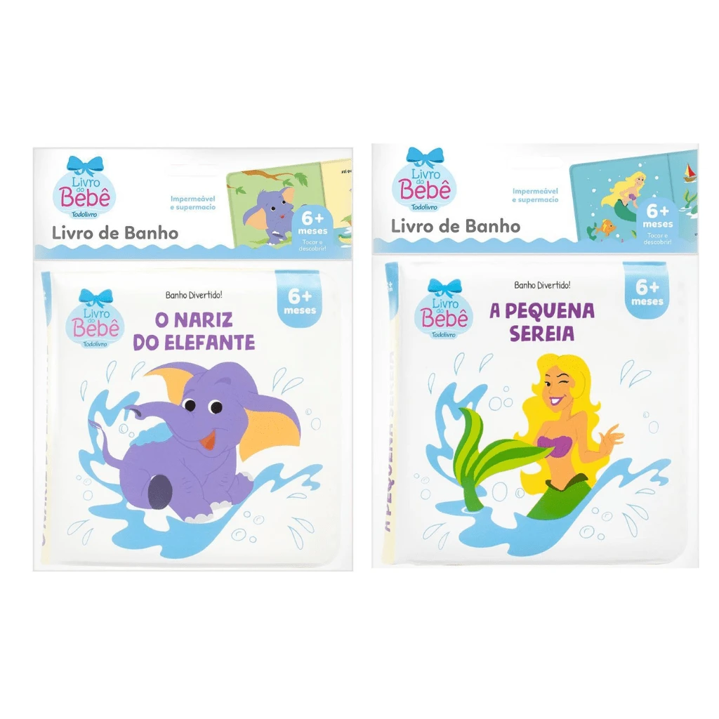 Kit 2 Bath Books For Children Fun And Learning In The Bath! - Elephant Nose + - View 1