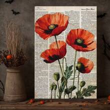 Vintage Floral Canvas Art Print -  Wall Decor For Living Room, Bedroom, Office, And Kitchen