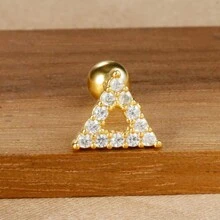 22 种款式不锈钢迷你锆石 1 件式耳钉女士、情人节耳环、18K 镀金螺旋螺旋球耳钉耳屏软骨穿孔首饰、妈妈、母亲、母亲节、礼物 - 金-白-1pc - 查看 17