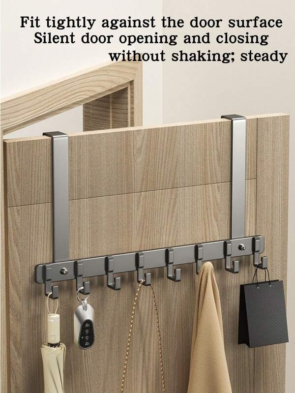1 pieza Gancho colgador para la puerta, gancho de almacenamiento de ropa para montaje sin daños en la puerta para el dormitorio, el hogar, el baño, organizador de baño, verano, vuelta al colegio