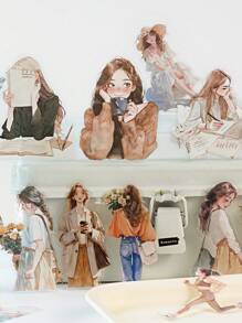 1 Pack 30pcs Urban Casual People DIY Decor Collage Scrapbooking Stickers Back To School - Multicolor - View 11