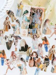 1 Pack 30pcs Urban Casual People DIY Decor Collage Scrapbooking Stickers Back To School - Multicolor - View 4