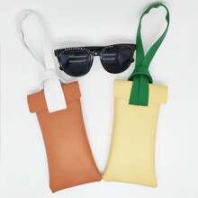 1pc Faux Leather Glasses Bag, Matching Color Design, Portable Glasses Bag With Drawstring Closure - Suitable For Reading Glasses And Regular Glasses, Gender Reveal Party, Perfect For Birthdays, Weddings, Parties, The Perfect Gift For Colleagues, Friends, And Family, Back To School