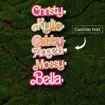 خطاف شعر أكريليك اسم مخصص - إكسسوار شعر شخصي للفتيات ، هدية مثالية لأفراد العائلة والأصدقاء ، تصميم بسيط وجميل ، إكسسوارات شعر الزفاف ، ألوان زاهية لفصل الربيع والصيف