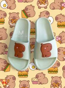 CAPIVARA CAPYBARA SLIDE SLIPPERS UNISEX CHILDREN YOUTH ADULT COMFORTABLE FASHION - Green - View 3
