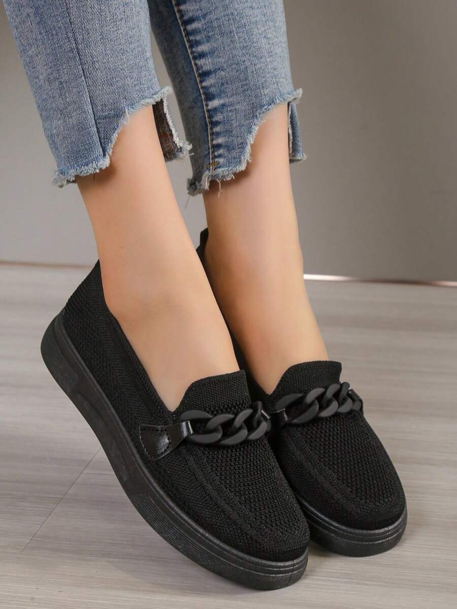 Women's Spring/Autumn Sneakers, Soft Bottom Casual Sports Shoes, Ladies Outdoor Running Shoes - Black - View 1