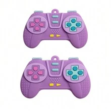 1 件装硅胶卡通游戏手柄牙胶玩具，硅胶益智牙胶玩具，可爱游戏机造型，中国风元素，适合 6-12 个月宝宝的益智牙胶玩具，完美的感官咀嚼玩具，万圣节、感恩节、圣诞节礼物